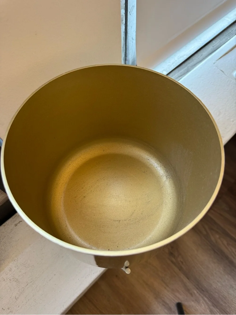 West Elm Spun Metal Tabletop Planter in Brass Gold